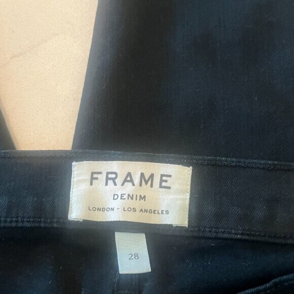 FRAME Le Skinny de Jeanne Mid Rise Zip Fly Stretch Dark Green Wash Size 29 - Picture 10 of 10